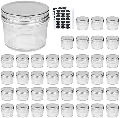 Accguan 4oz Glass Jars With Lids(Silver),Mason Jars,glass jars with lids,Ideal For Honey,Jam,Wedd... | Amazon (US)