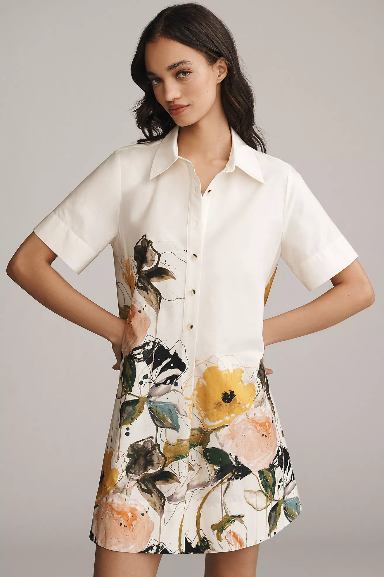 The Pollie Short-Sleeve Swing Tunic Mini Dress: Leigh Viner Edition | Anthropologie (US)