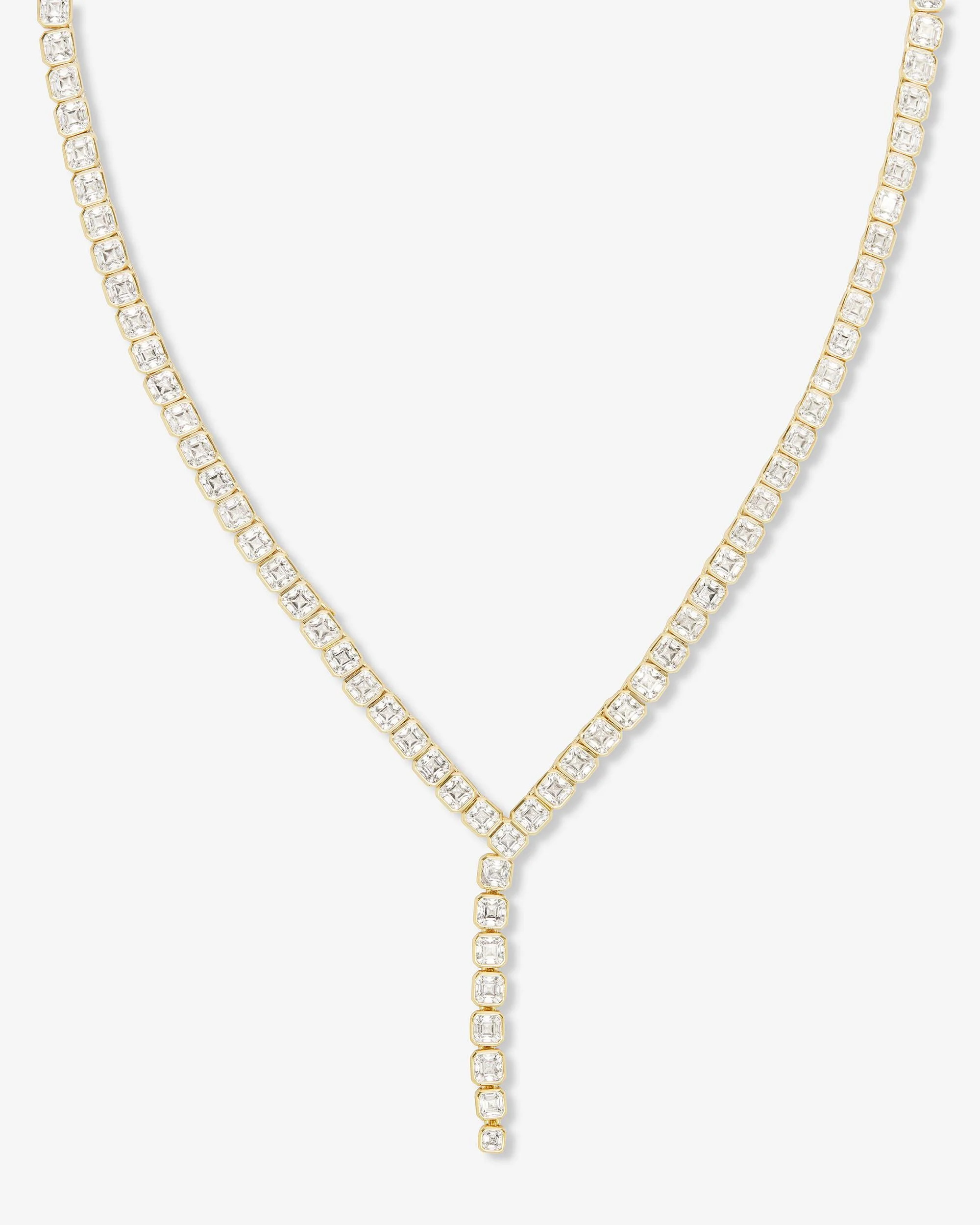 Duchess Lariat Tennis Necklace 18" - Gold|White Diamondettes | Melinda Maria Jewelry