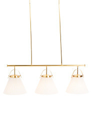 58x16x19 Metal And Belgian Linen Aldridge 3 Light Chandelier | TJ Maxx