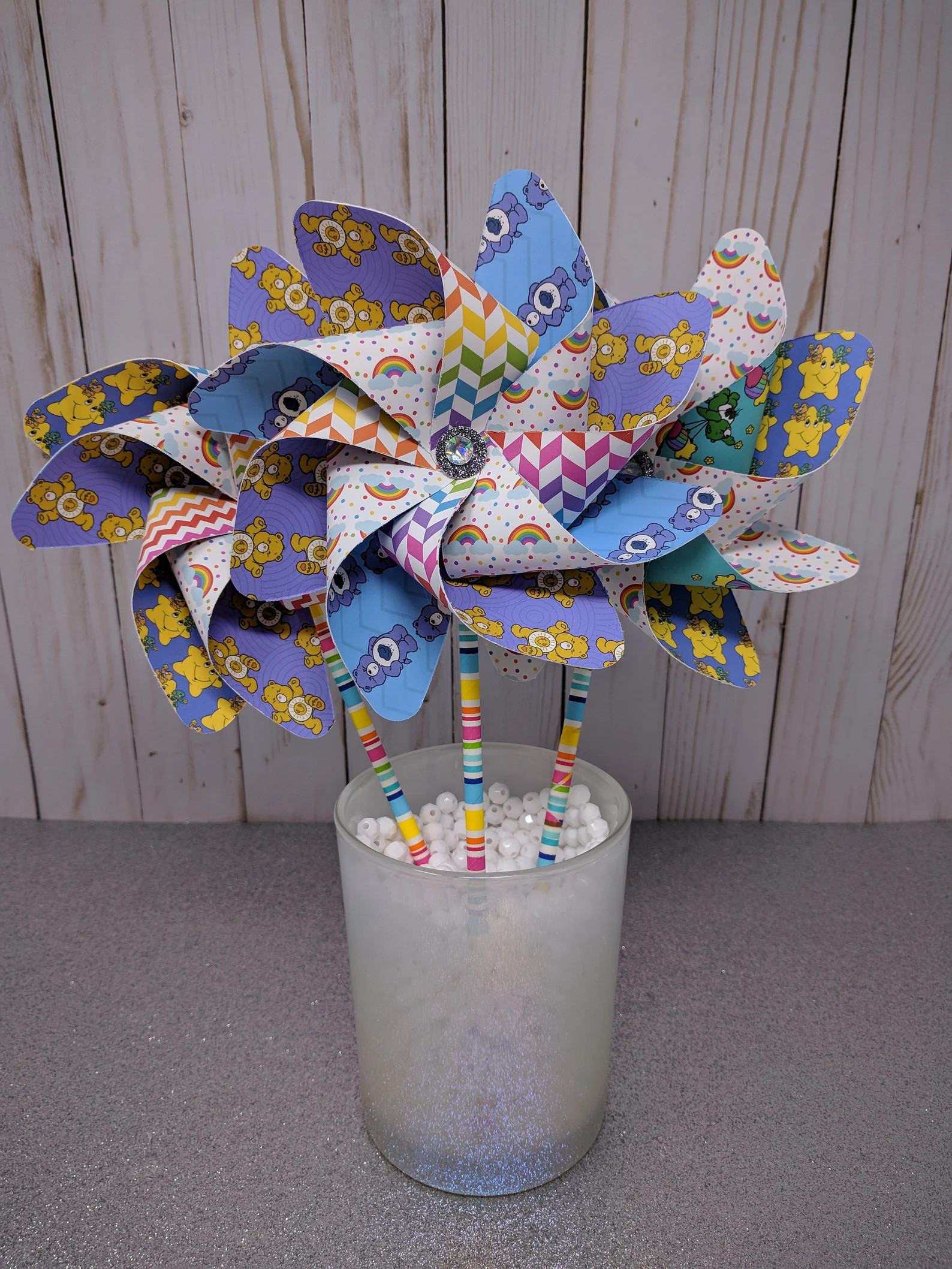 Care Bear Paper Pinwheels Birthday Party Supply Rainbow - Etsy | Etsy (US)