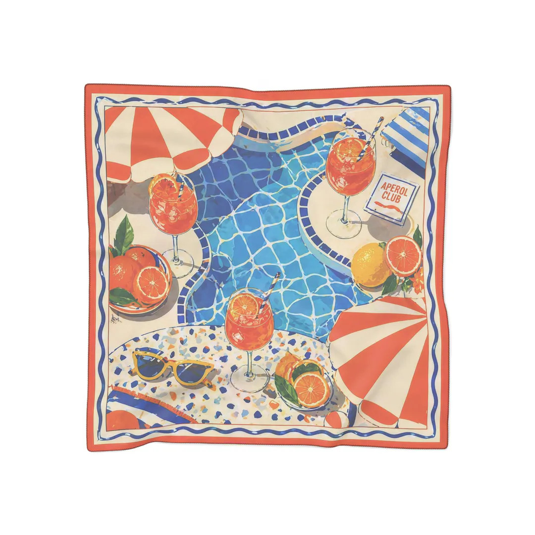 Poolside Aperol Spritz Scarf | Summer Coctail Viral Scarf - Etsy | Etsy (Global)