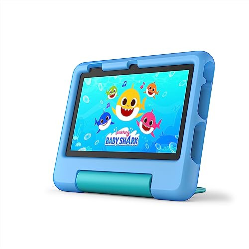 Amazon Fire 7 Kids tablet (newest model) ages 3-7. Top-selling 7" kids tablet on Amazon | ad-free content with parental controls included, 10-hr battery, 16 GB, Blue | Amazon (US)