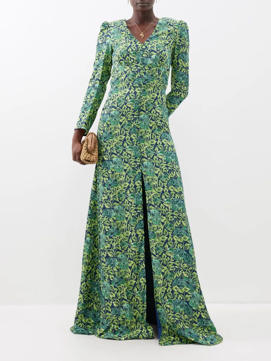 Margot-B printed silk-jacquard maxi dress | Matches (US)