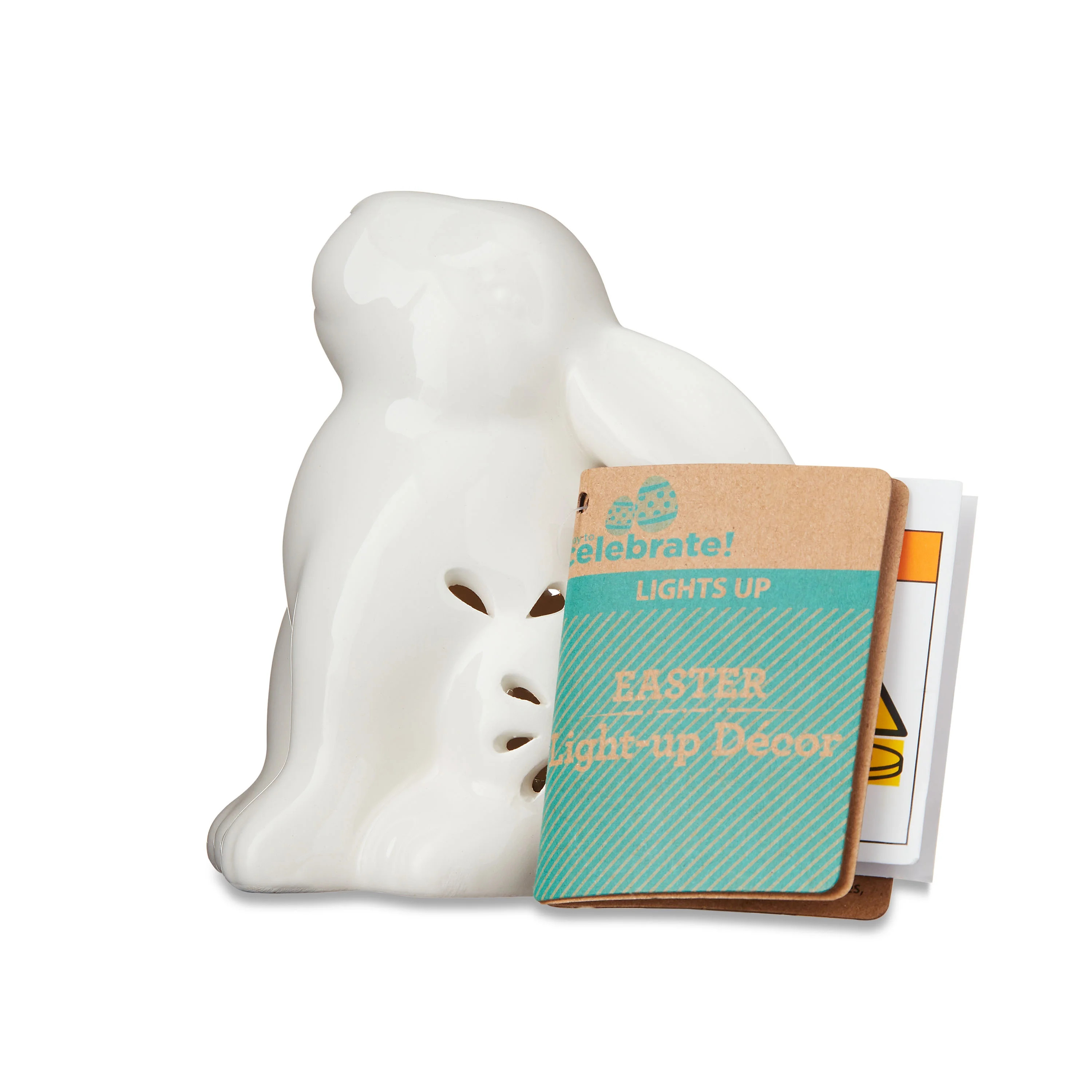 Easter White Light-Up Bunny Decor, 4.75 in, by Way To Celebrate | Walmart (US)