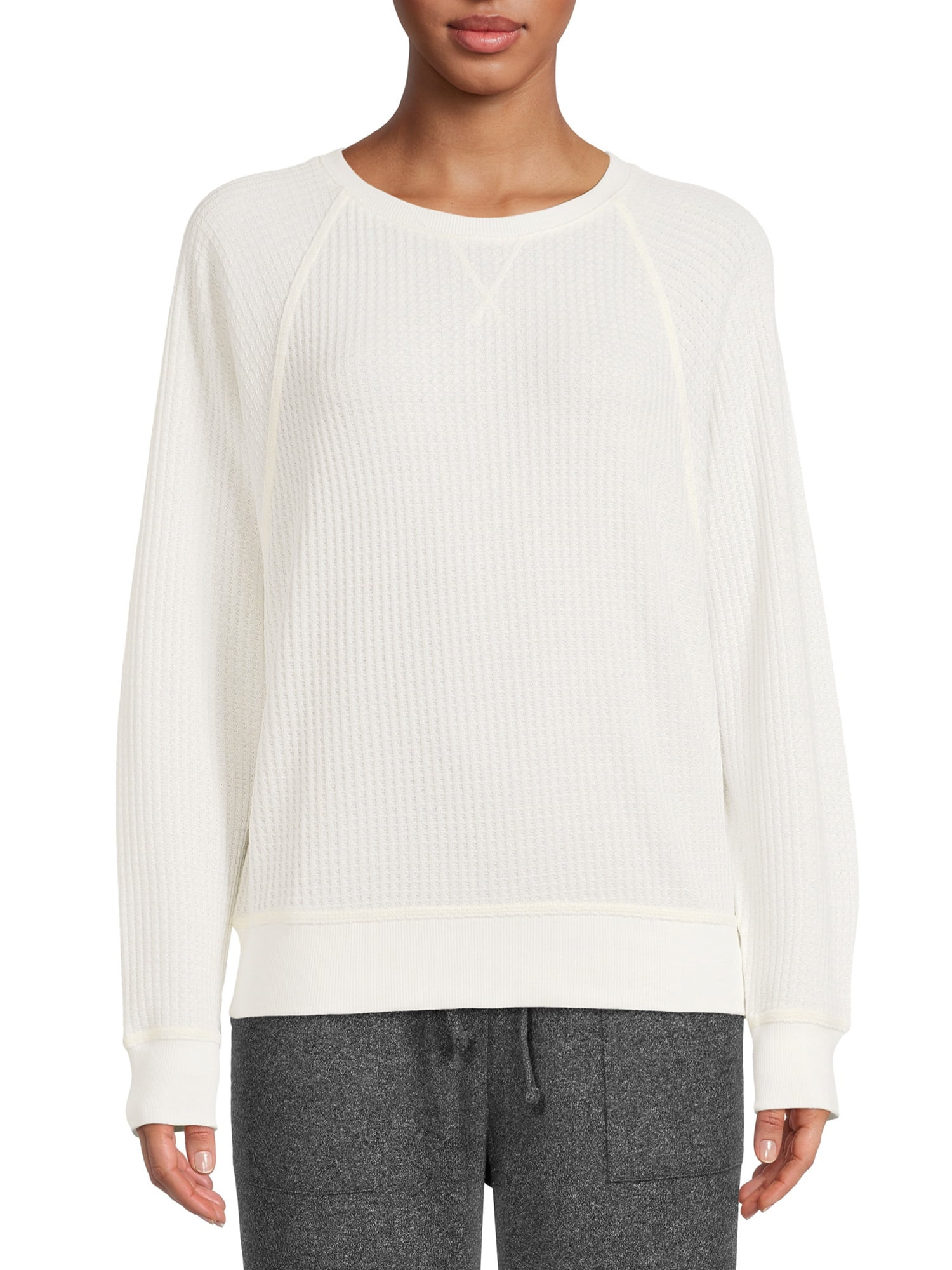 Time and Tru Women's Waffle Pullover Top | Walmart (US)