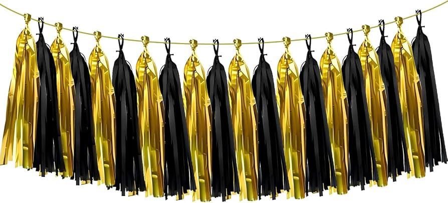 ZOOYOO Shiny Tassel Garland Tissue Paper Tassel Banner Table Decor,DIY Kits for Birthday,Wedding,... | Amazon (US)