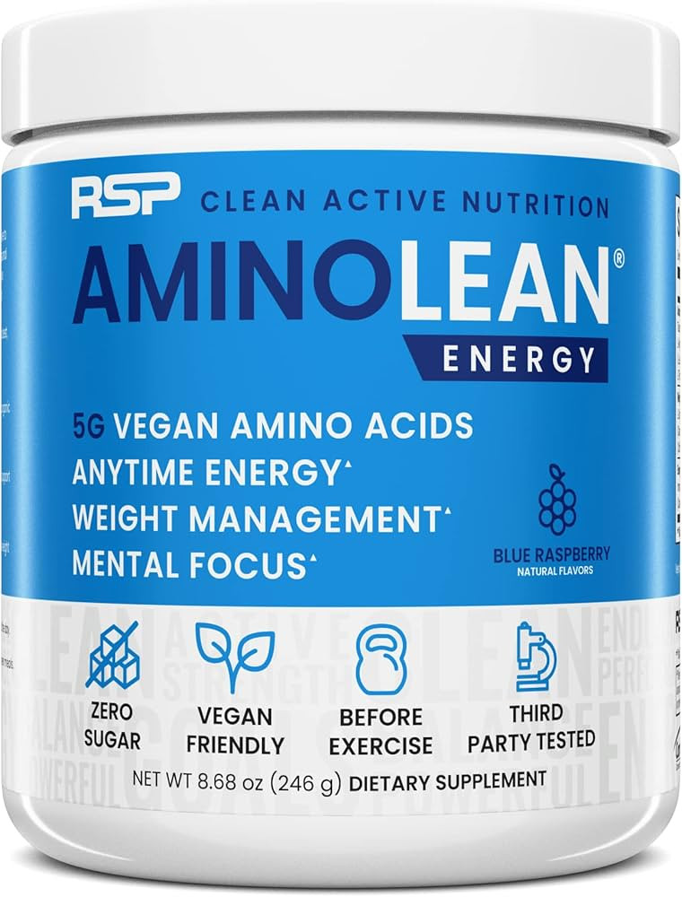RSP NUTRITION AminoLean Pre Workout Powder, Amino Energy & Weight Management with BCAA Amino Acid... | Amazon (US)