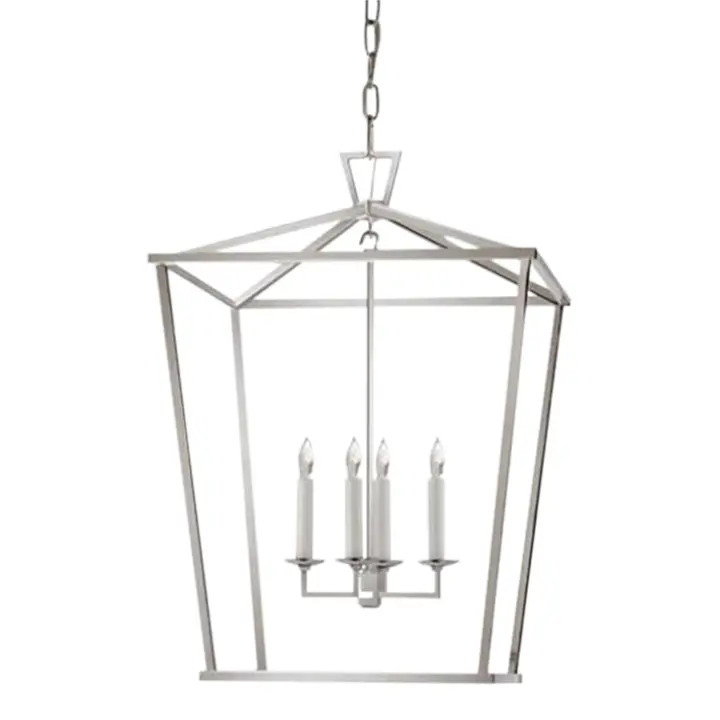 Visual Comfort Chapman & Myers Darlana Medium Lantern in Polished Nickel | Chairish