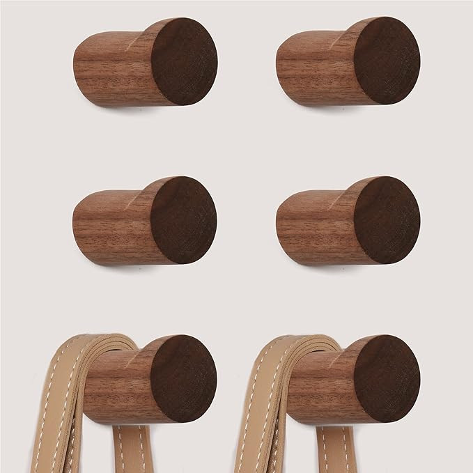Natural Wooden Wall Hooks,6 Pack Wall-Mounted Wood Coat Hooks,Modern Decorative Wooden Wall Pegs,... | Amazon (US)