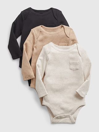 Baby 100% Organic Cotton Pocket Bodysuit (3-Pack) | Gap (US)
