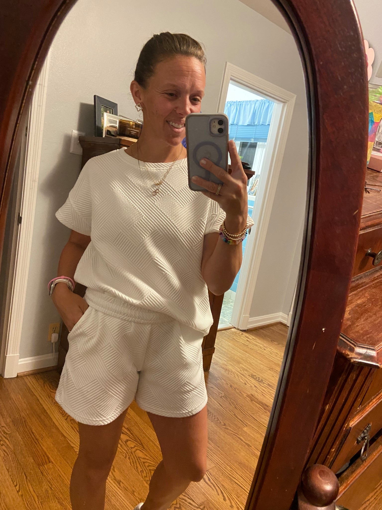 Vacation outfit - I have this set in two colors and I wear it all the time - travel, kids’ games, running errands, and outings with the kids. It’s comfortable and great quality.  


#traveloutfit #shortset #set #quiltedset #amazon #beewatch #designerdupe #lookalike #prime #bubblenecklace #baublebar 

#LTKTravel #LTKU #LTKOver40 #LTKStyleTip #LTKFindsUnder50 #LTKSeasonal