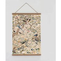 Vintage Chinese Tapestry Wall Hanging, Chinoiserie Asian Art, Botanical Art Print, Tropical Birds Vintage Hanging | Etsy (US)