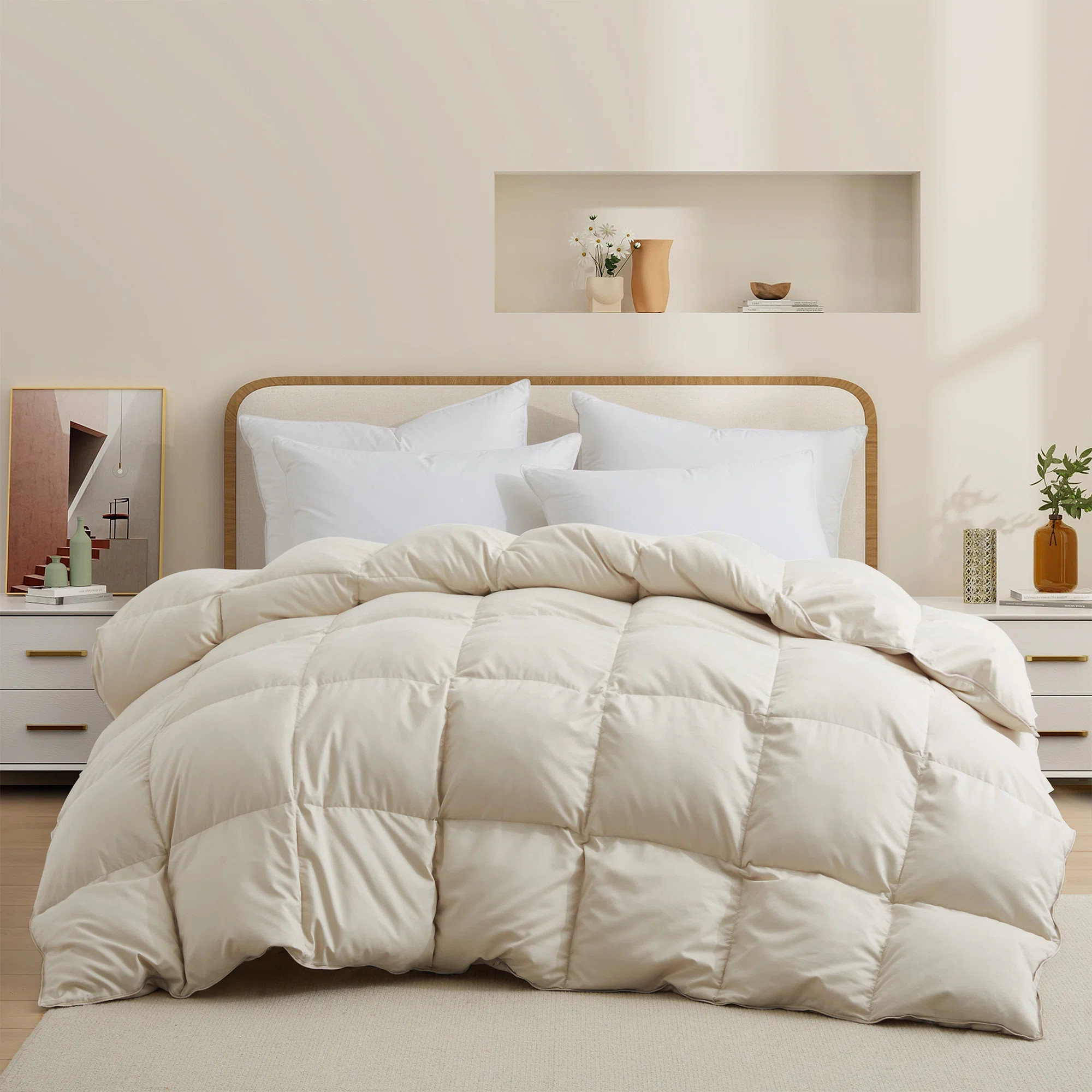 Alwyn Home Down Duvet, All-Season Feather Down Duvet, Ultra-Soft Bed Comforter/Duvet Insert With ... | Wayfair North America