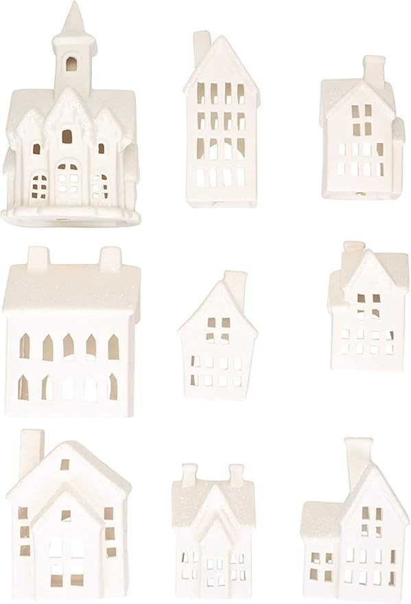 Mark Feldstein & Associates Winter Village LED Tea Light 31 Piece Porcelain Tabletop Christmas Fi... | Amazon (US)