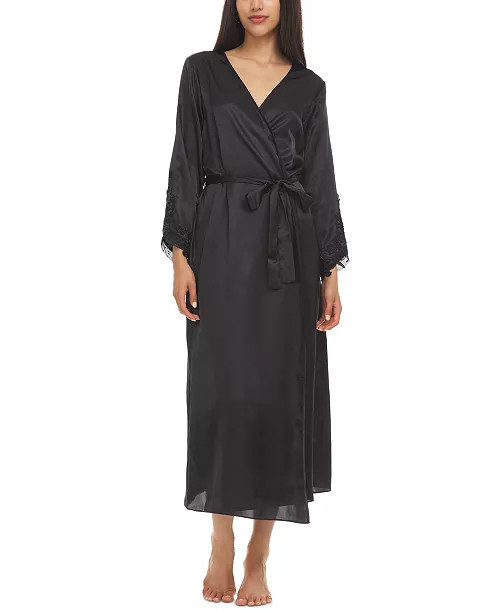 Stella Satin Venise Trim Robe | Macy's