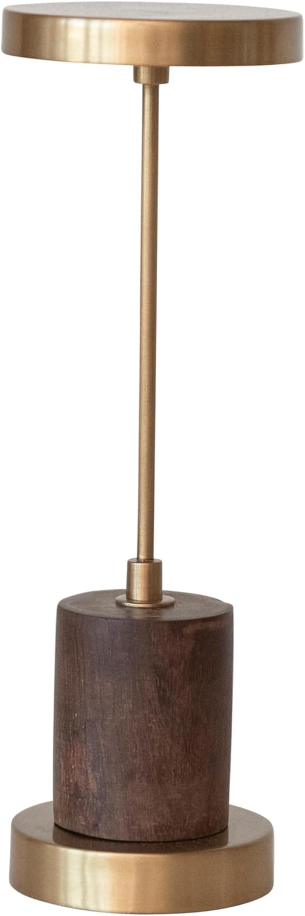 Creative Co-Op Metal and Mango Wood LED Table Lamp with Touch Sensor in Antique Brass Finish, Gol... | Amazon (US)