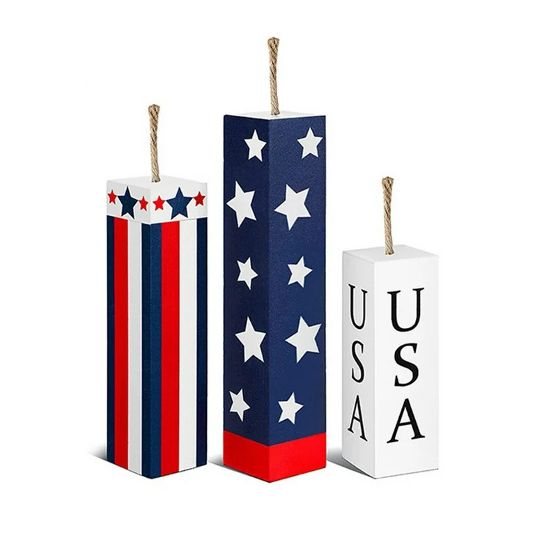 Pjtewawe 4th of July Cool Office Gadgets for Desk 3 Pcs 4th Of July Wooden Table Decorations Patr... | Walmart (US)