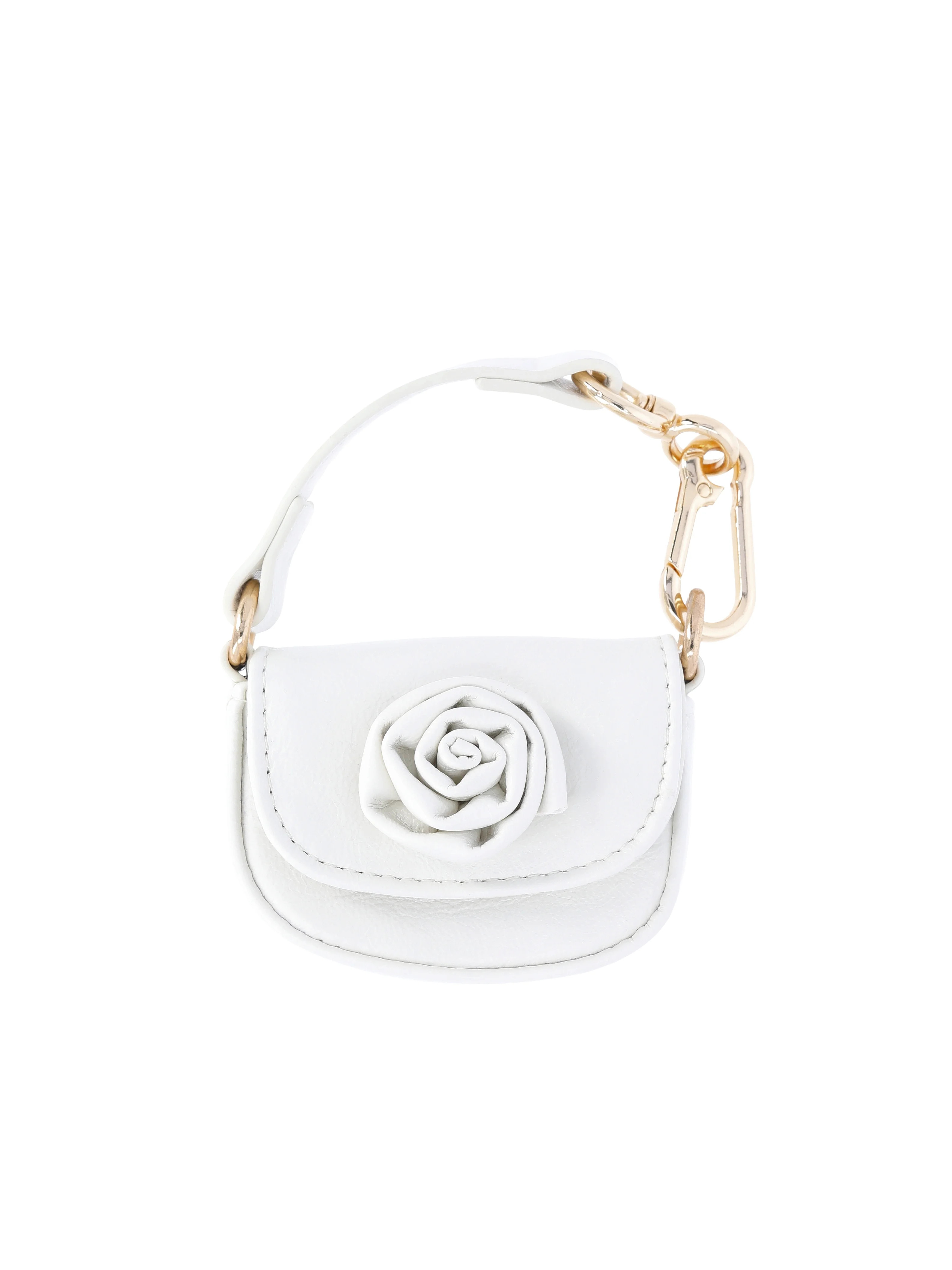 No Boundaries Women's Bag Charm, Cream Rose Mini Bag | Walmart (US)