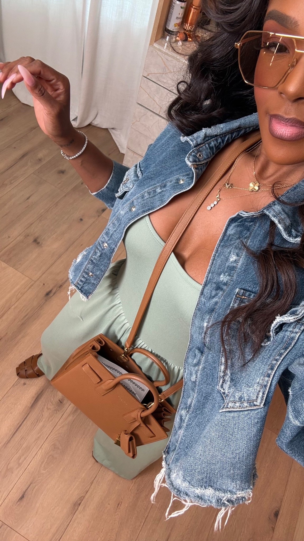 Hi Babes! 🤍✨

The sage green + denim combo I’ll be wearing on repeat this season. Effortless, elevated, and so easy to recreate!

☁️ Soft jumpsuit
👖 Oversized denim jacket
👜 Chic everyday bag
🕶️ The perfect accessories to finish the look

Everything is linked below!

xx, Kira | IG: KirasFashionFinds

Measurements:
Kira: 5'4" | Size Small | 140 lbs