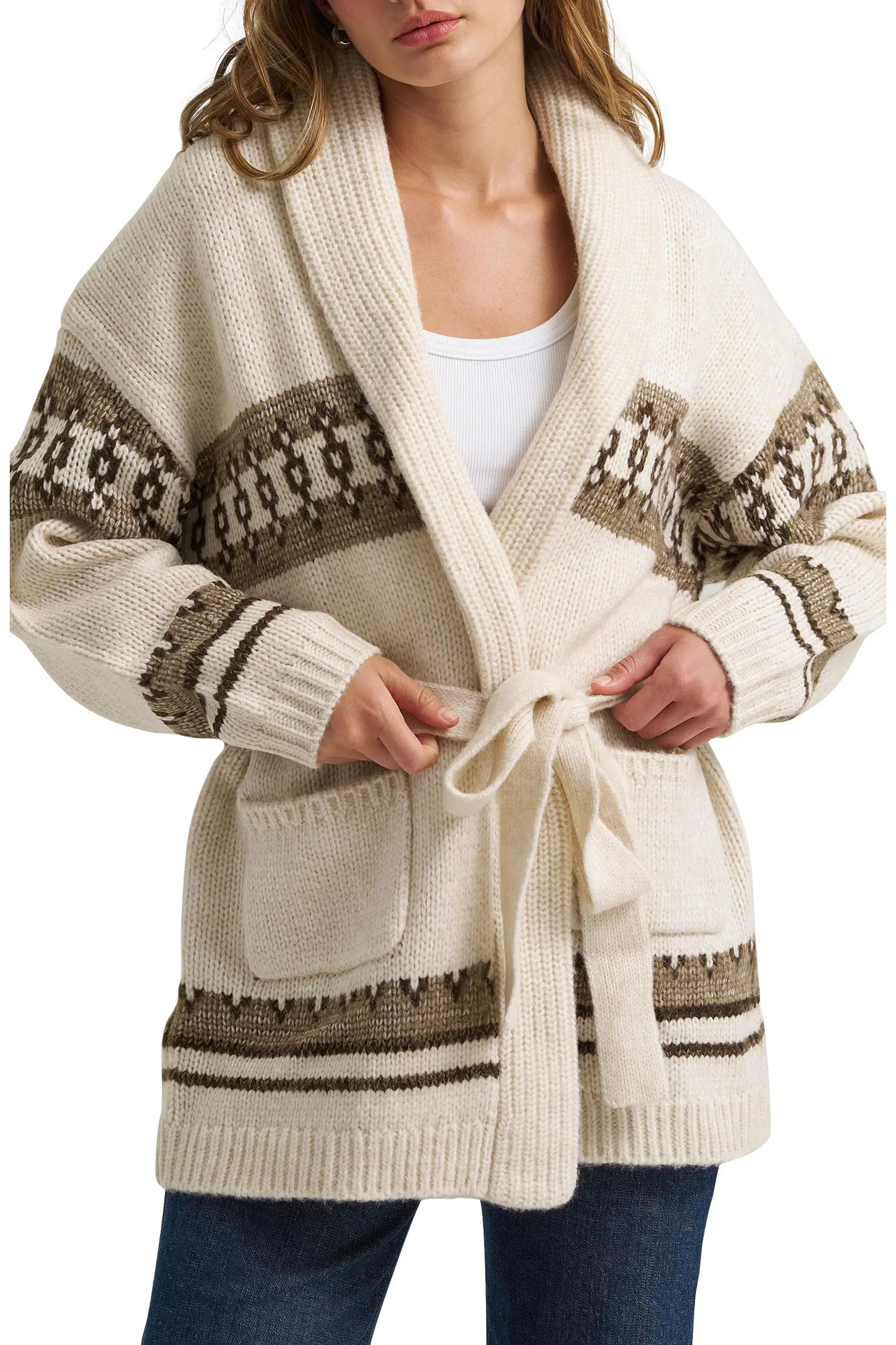 Lee Patterned Belted Cardigan (Women) | Nordstrom | Nordstrom