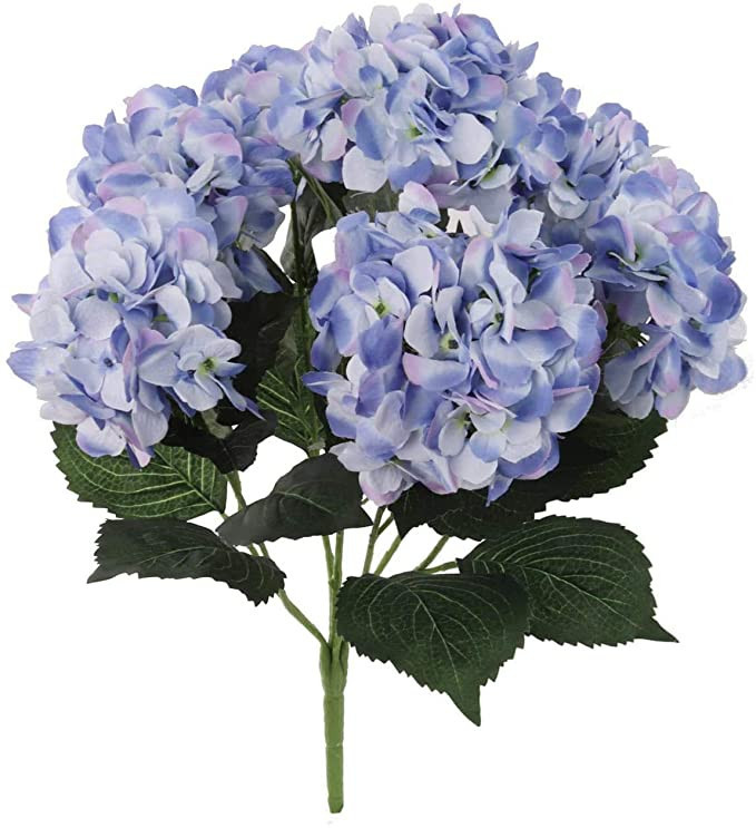 Larksilk Hydrangea Silk Flower Bush, Seven Heads Per Bush, UV Resistant, Indoor & Outdoor Silk Pl... | Amazon (US)