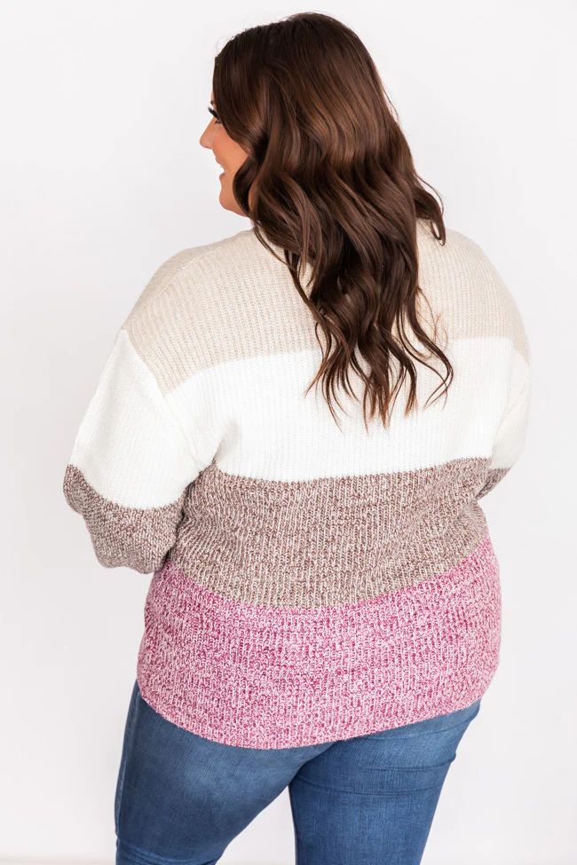 Lost In This Moment Berry Colorblock Sweater | The Pink Lily Boutique