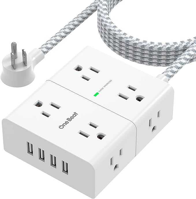 Extension Cord 10 Ft, Surge Protector Power Strip, 8 Widely Outlets 4 USB Ports 10 Ft Long Cord P... | Amazon (US)
