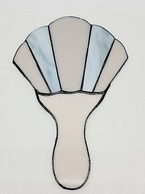 Vtg Stained Glass Metal Ornate Shell Fan Handheld Mirror Rare Vanity Accessory  | eBay | eBay US