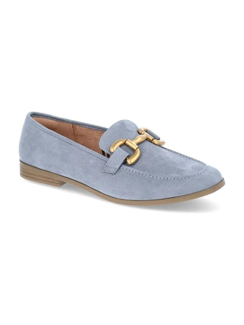 Time and Tru Women's Faux Leather Loafers with Buckles | Walmart (US)