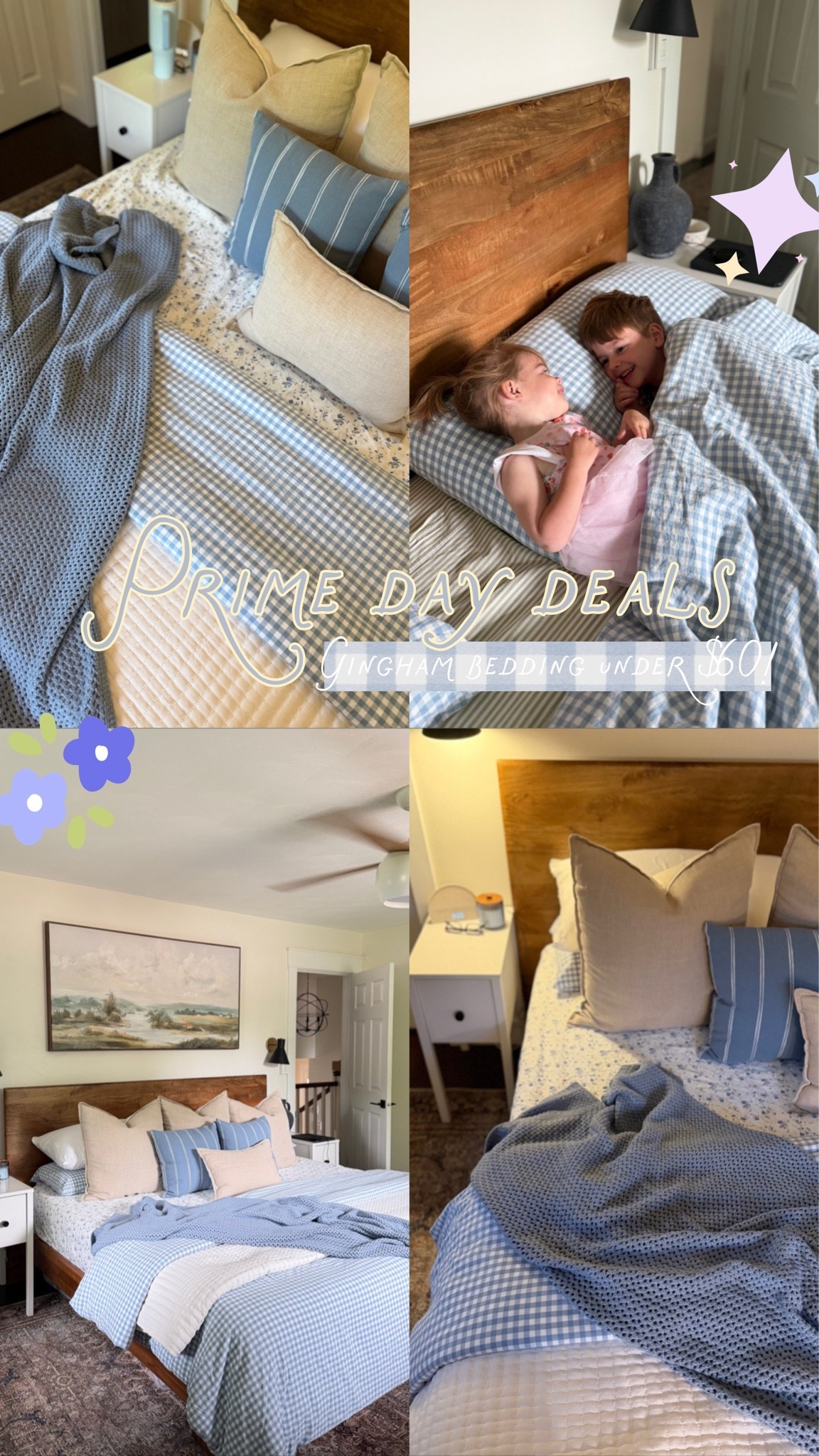 Our gingham bedding is part of prime day! Linking to a couple options below, both under $60 and come with king pillow cases, too!

Blue gingham, summer bedding, summer bed, cottage core vibes

#LTKHome #LTKSeasonal