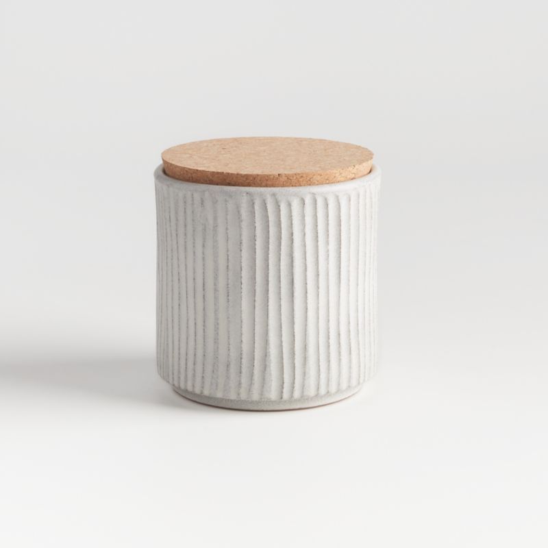 Lilou Small Matte White Canister + Reviews | Crate and Barrel | Crate & Barrel