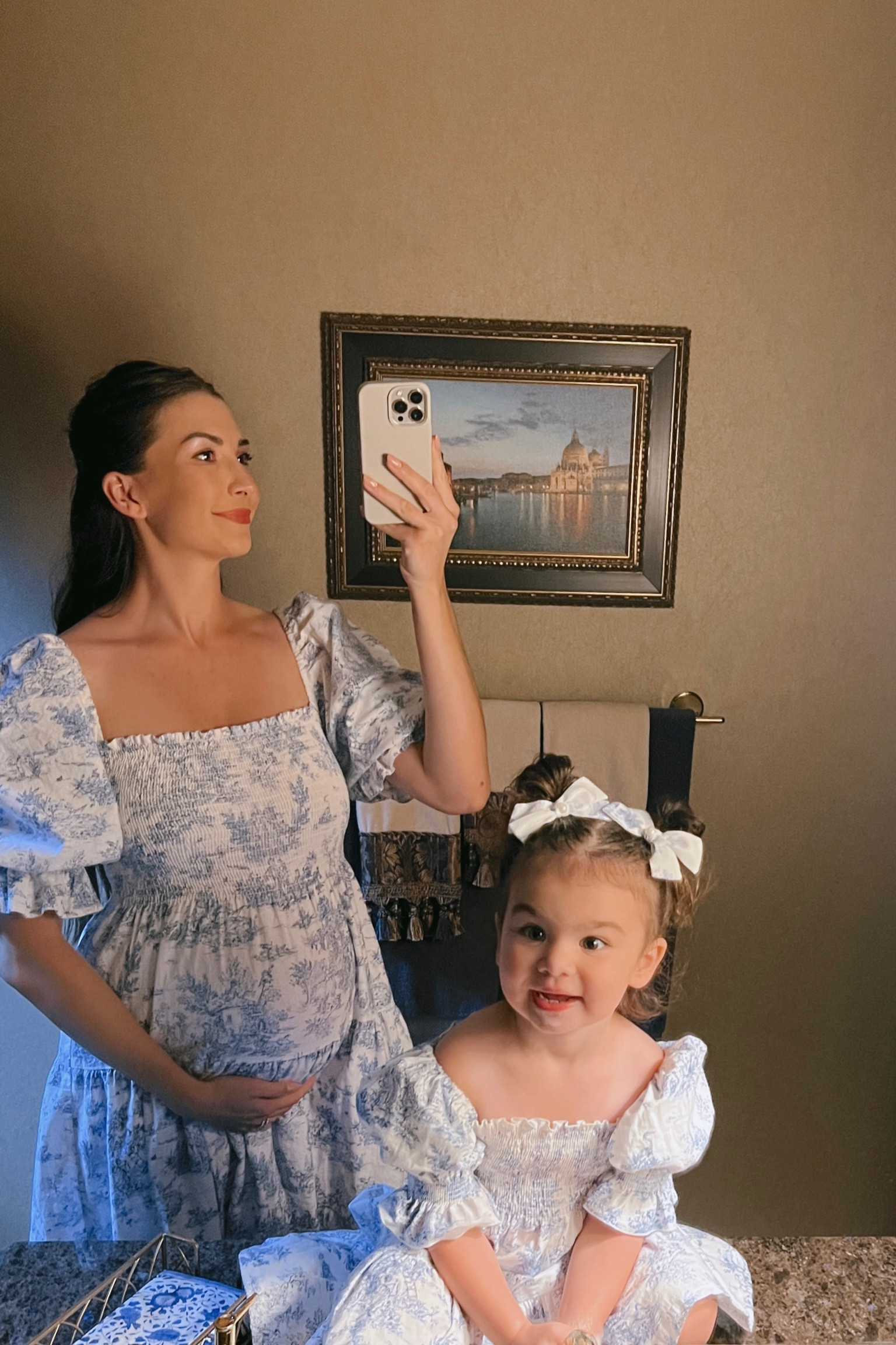 mommy + me toile dresses