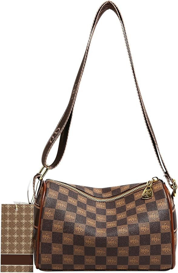 Checkered Crossbody Bags for Women,Vegan Leather Shoulder Handbags whit Adjustable Shoulder Strap | Amazon (US)