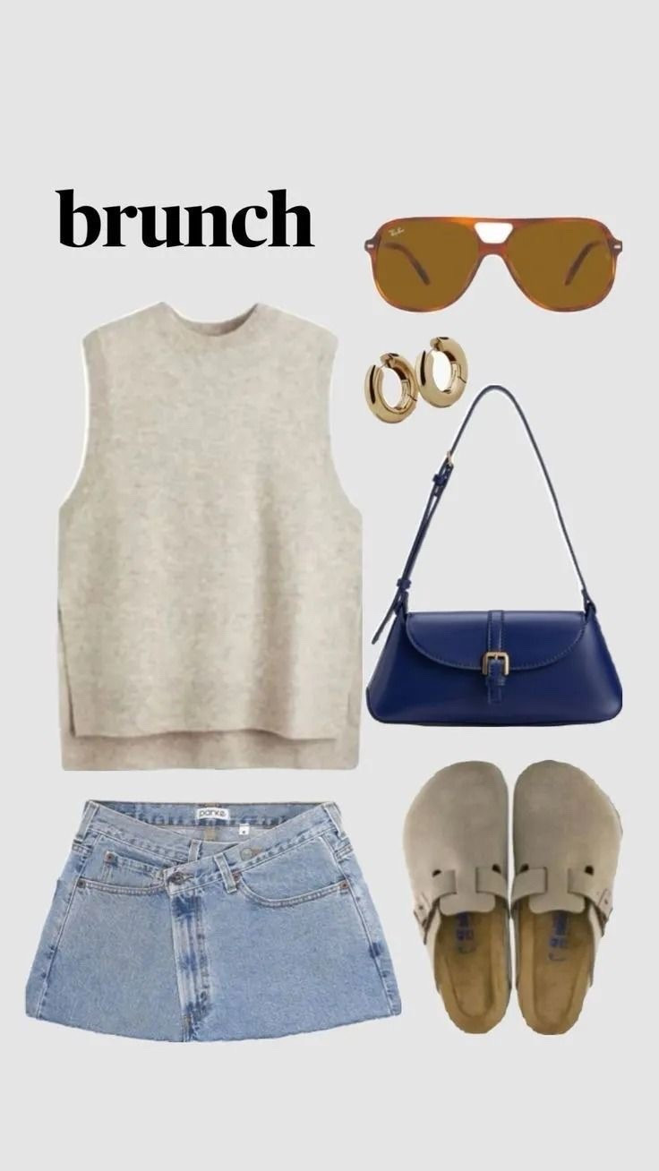 Outfit inspo for summer! I’ve linked a dupe for the Charles and Keith bag because the real one is obscenely expensive. All other links are the exact products. 

Summer ootd, travel outfit, brunch outfit, purses, denim skirt, sunglasses, European outfit style. 

#LTKtravel #LTKsummer #LTKstyletip