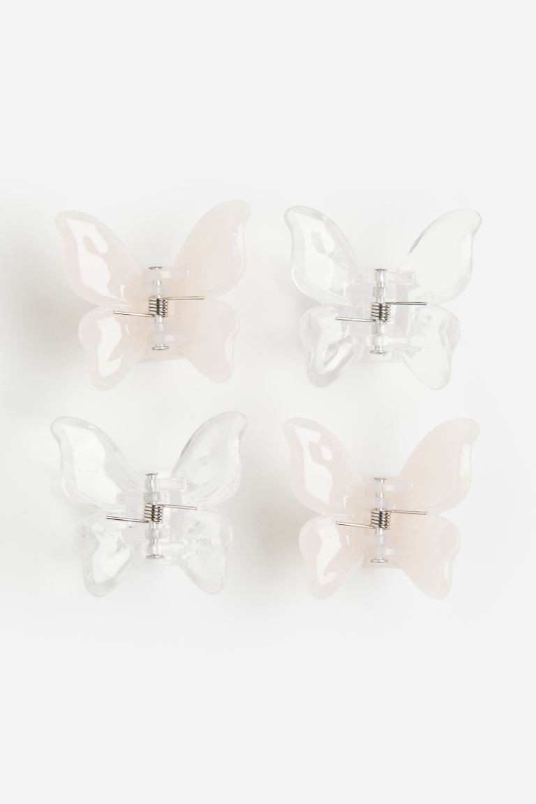 Pack de 4 pinzas en forma de mariposa - Rosa claro/Transparente - MUJER | H&M ES | H&M (FR, IT, ES, PT, BE)