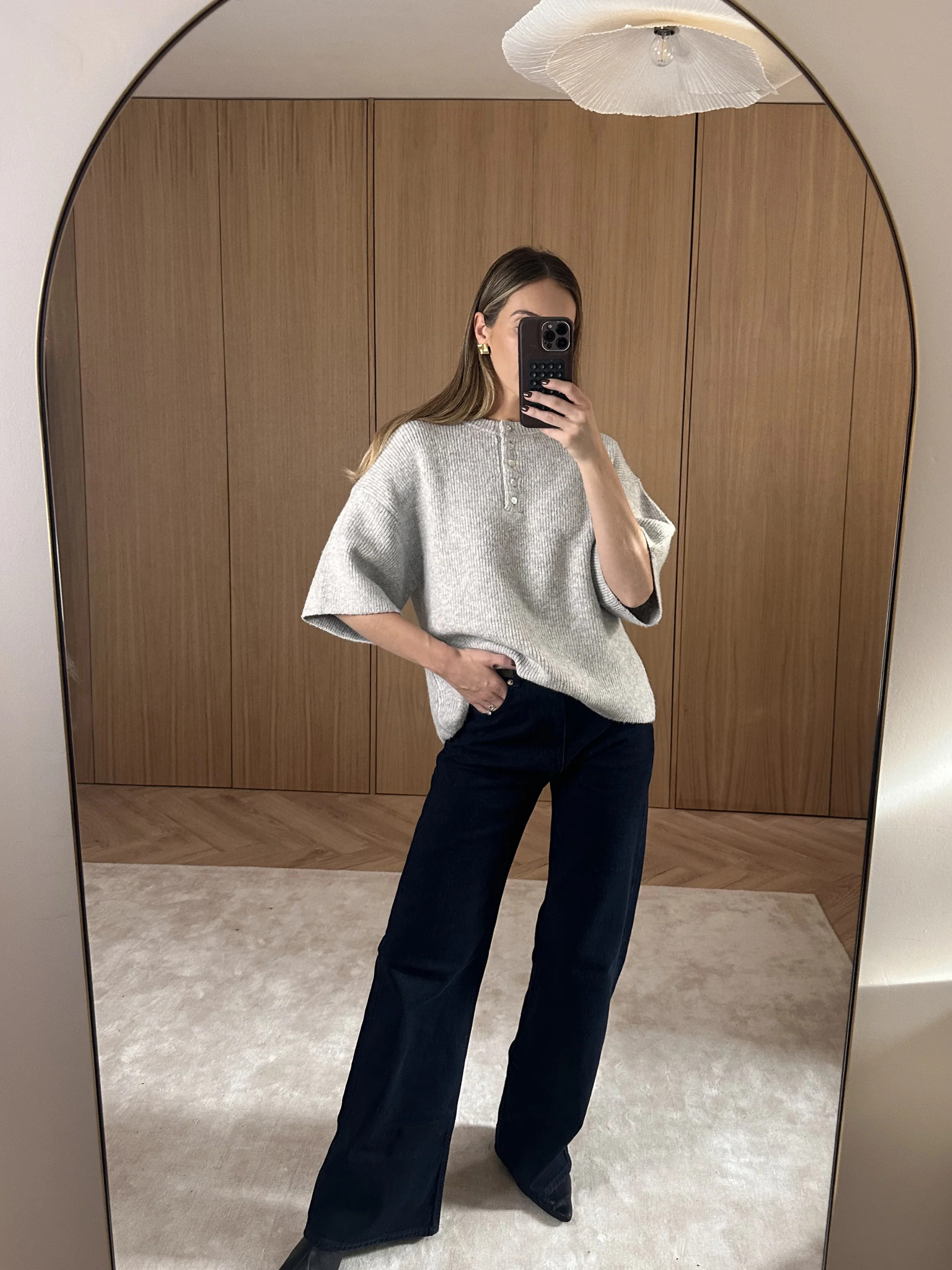 Amari Fluffy Knit Top - Grey Marl | Pretty Lavish (UK)