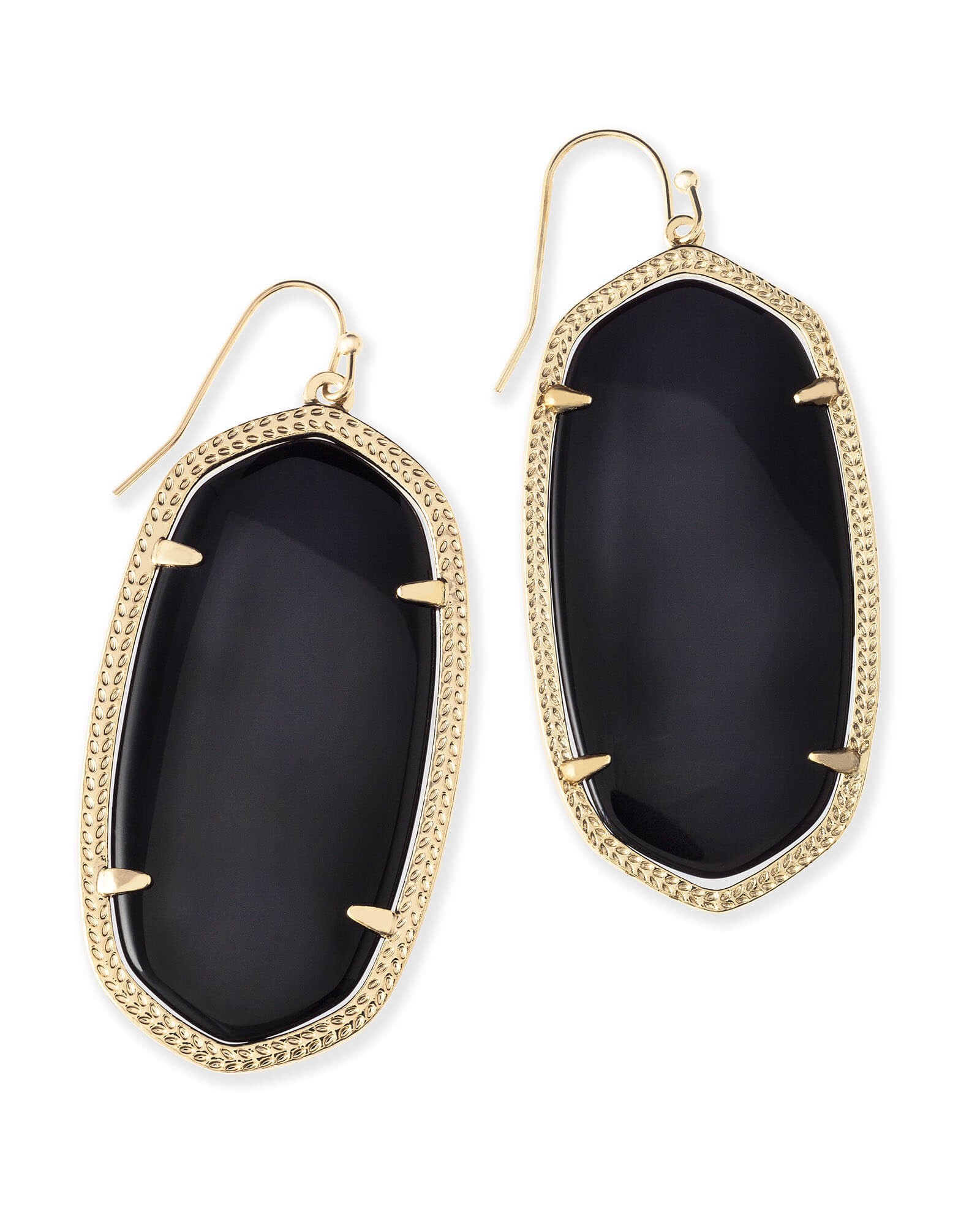 Danielle Gold Drop Earrings in Black Opaque Glass | Kendra Scott | Kendra Scott