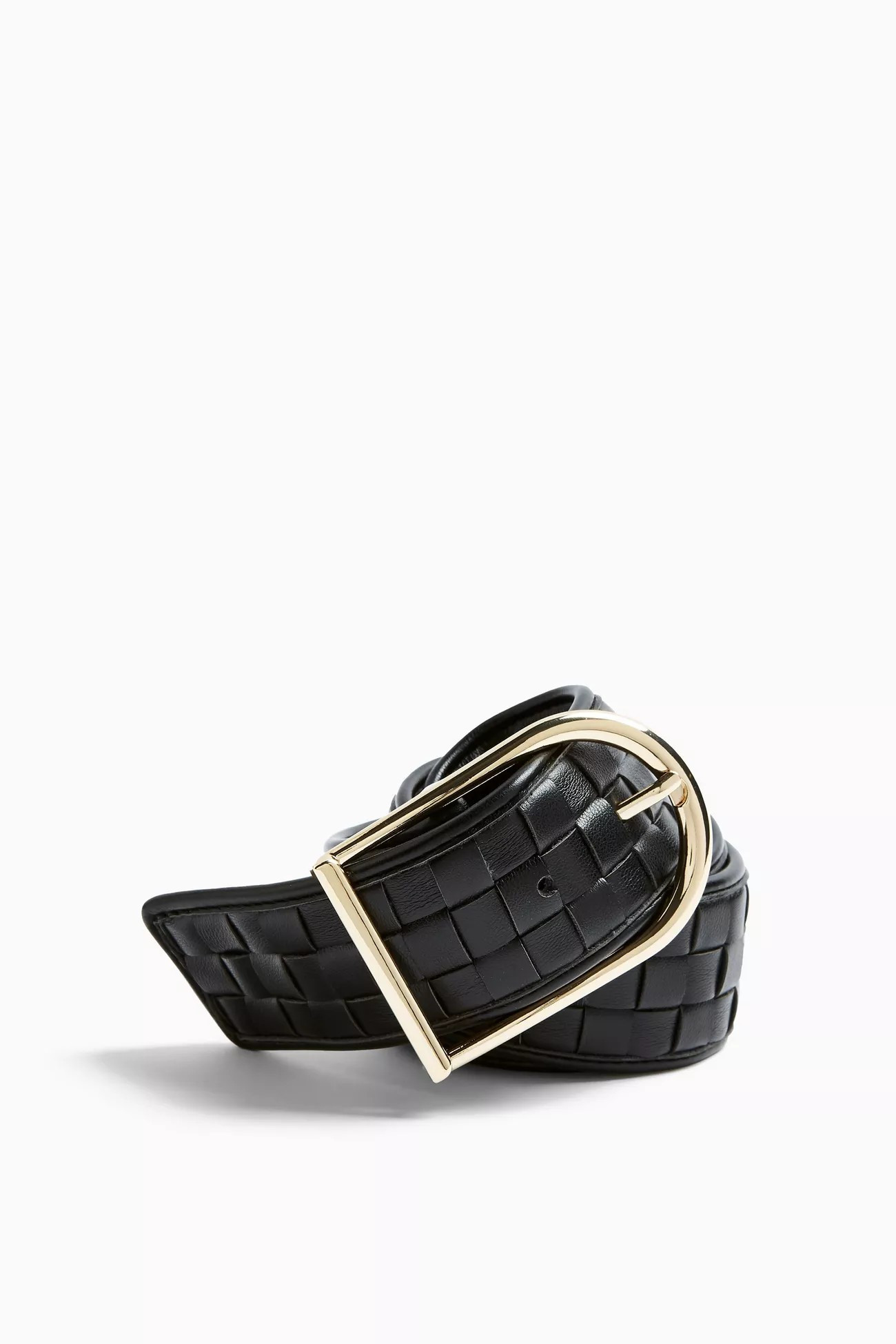 Black Wide Weave Belt | Topshop UK