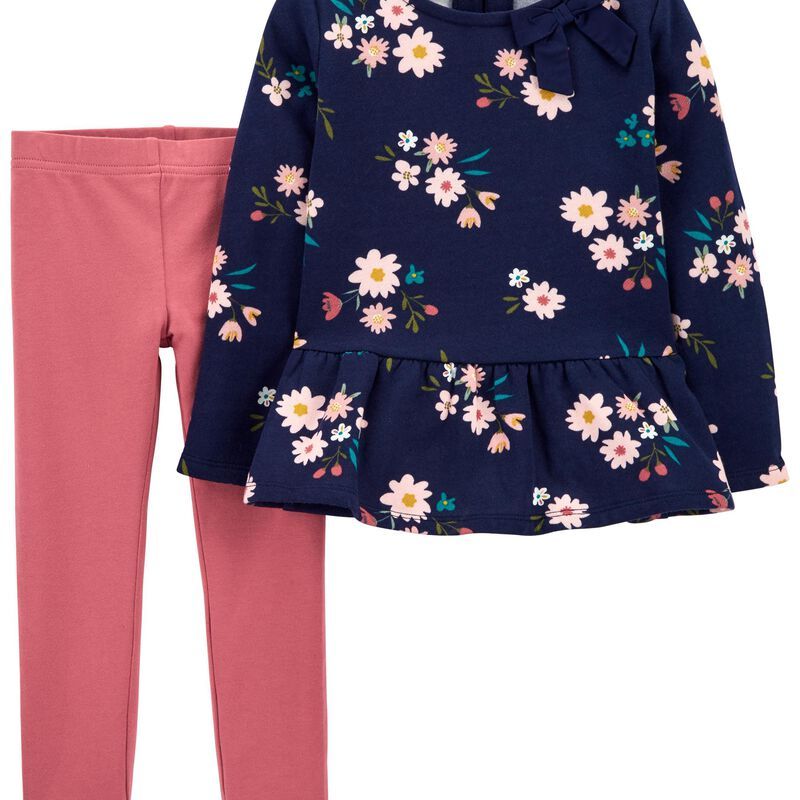 2-Piece Floral Fleece Top & Legging Set | Carter's