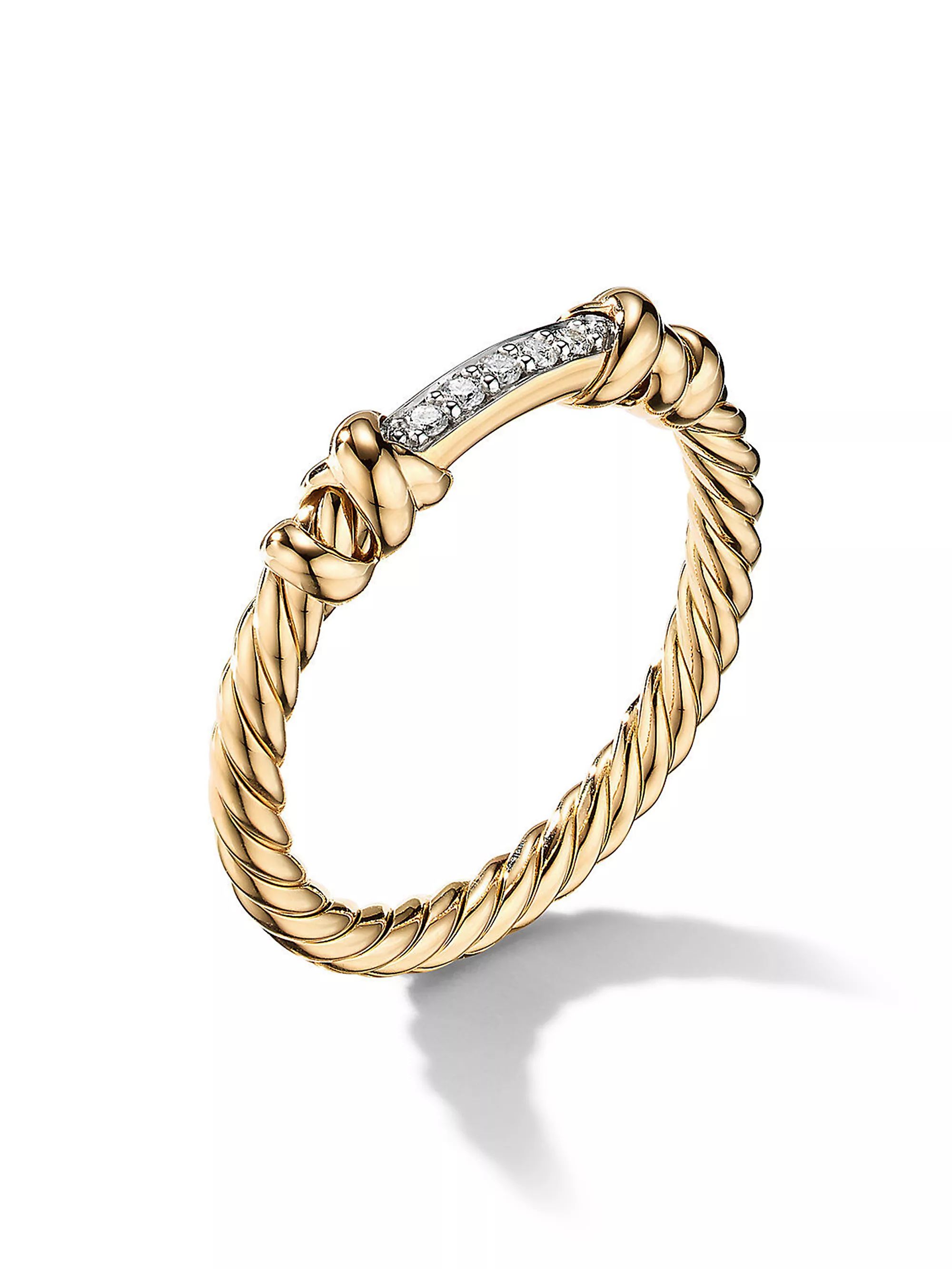 RingsBandsDavid YurmanPetite Helena Wrap Ring in 18K Yellow Gold with Pavé Diamonds$975 - $1,100 | Saks Fifth Avenue