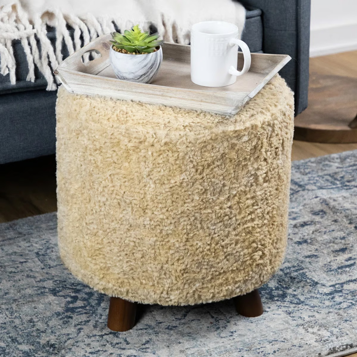 Northlight Seasonal Round Footstool Ottoman & Reviews | Wayfair | Wayfair North America