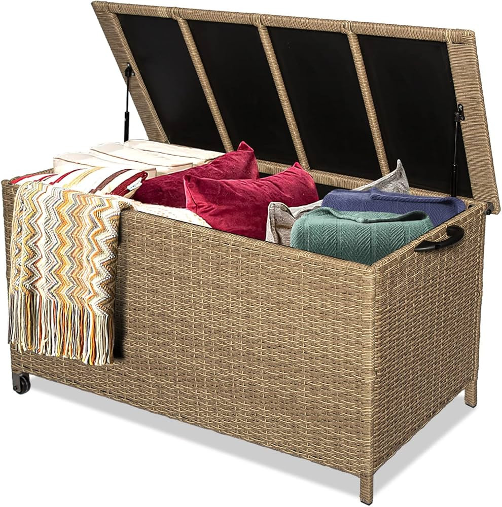 120 Gallon Large Outdoor Storage Box Deck Box, Patio Waterproof Outdoor Storage Container Bin, Ou... | Amazon (US)