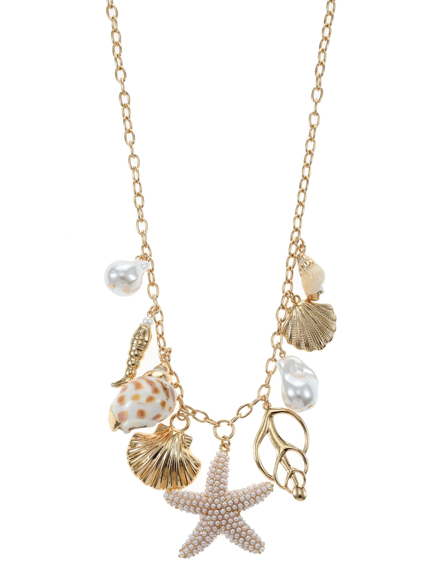 Time and Tru Starfish & Shell Charm Necklace | Walmart (US)