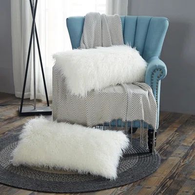Traft Rectangular Faux Fur Pillow Cover Wrought Studio Color: White | Wayfair North America