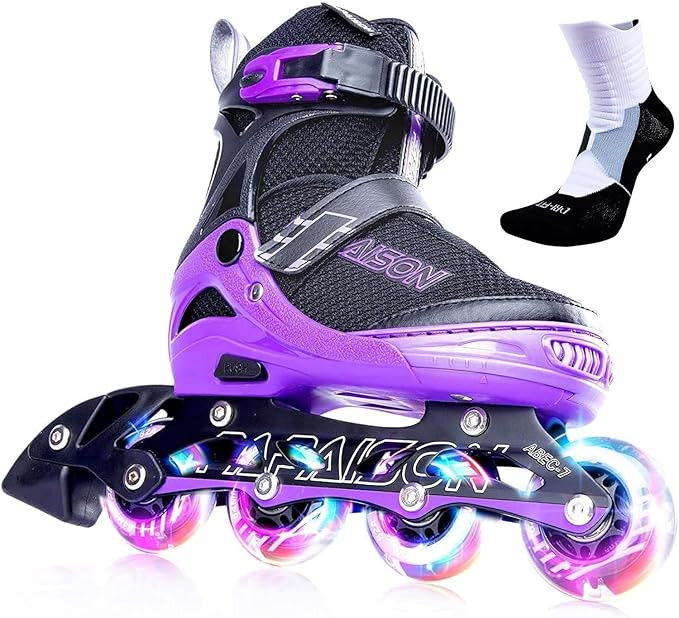 PAPAISON Adjustable Inline Skates for Kids and Adults with Full Light Up Wheels, Outdoor Roller S... | Amazon (US)