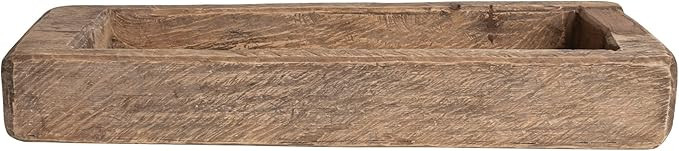 Creative Co-Op Decorative Wood Tray, Natural Trug | Amazon (US)
