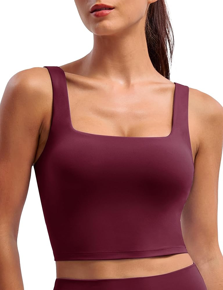 BAYDI Clouduxi Square Neck Sports Bras for Women - Padded Workout Tops with Built-in Bra U Back G... | Amazon (US)
