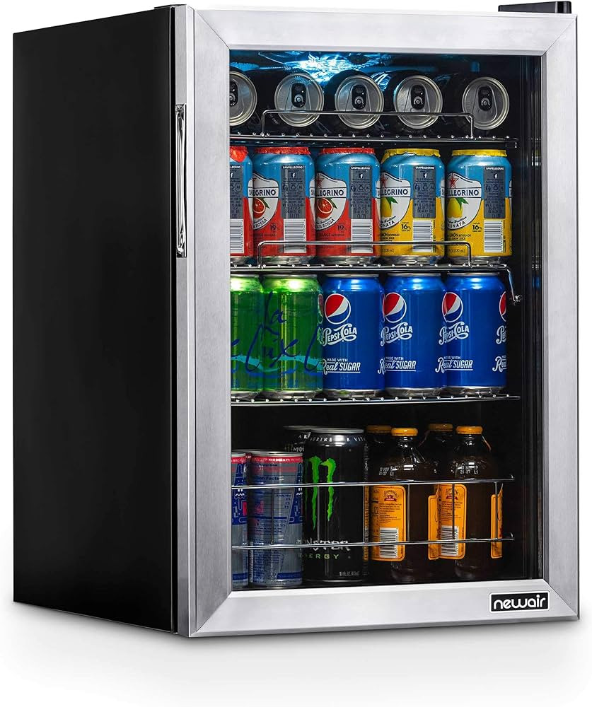 NewAir Beverage Refrigerator Cooler with 90 Can Capacity - Mini Bar Beer Fridge with Right Hinge ... | Amazon (US)