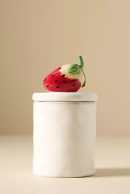 Fruta Strawberry Small Stoneware Canister | Anthropologie (US)